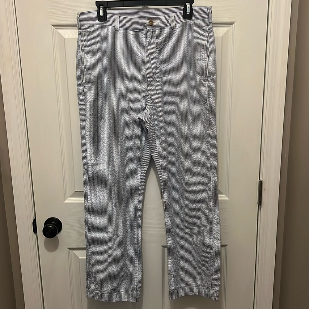 Blue Seersucker Pants